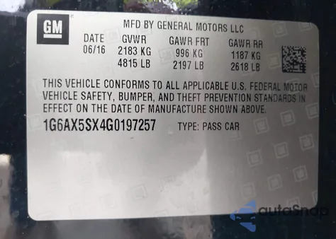 2016 Cadillac Cts Luxury Collection from USA, damaged, VIN 1G6AX5SX4G0197257